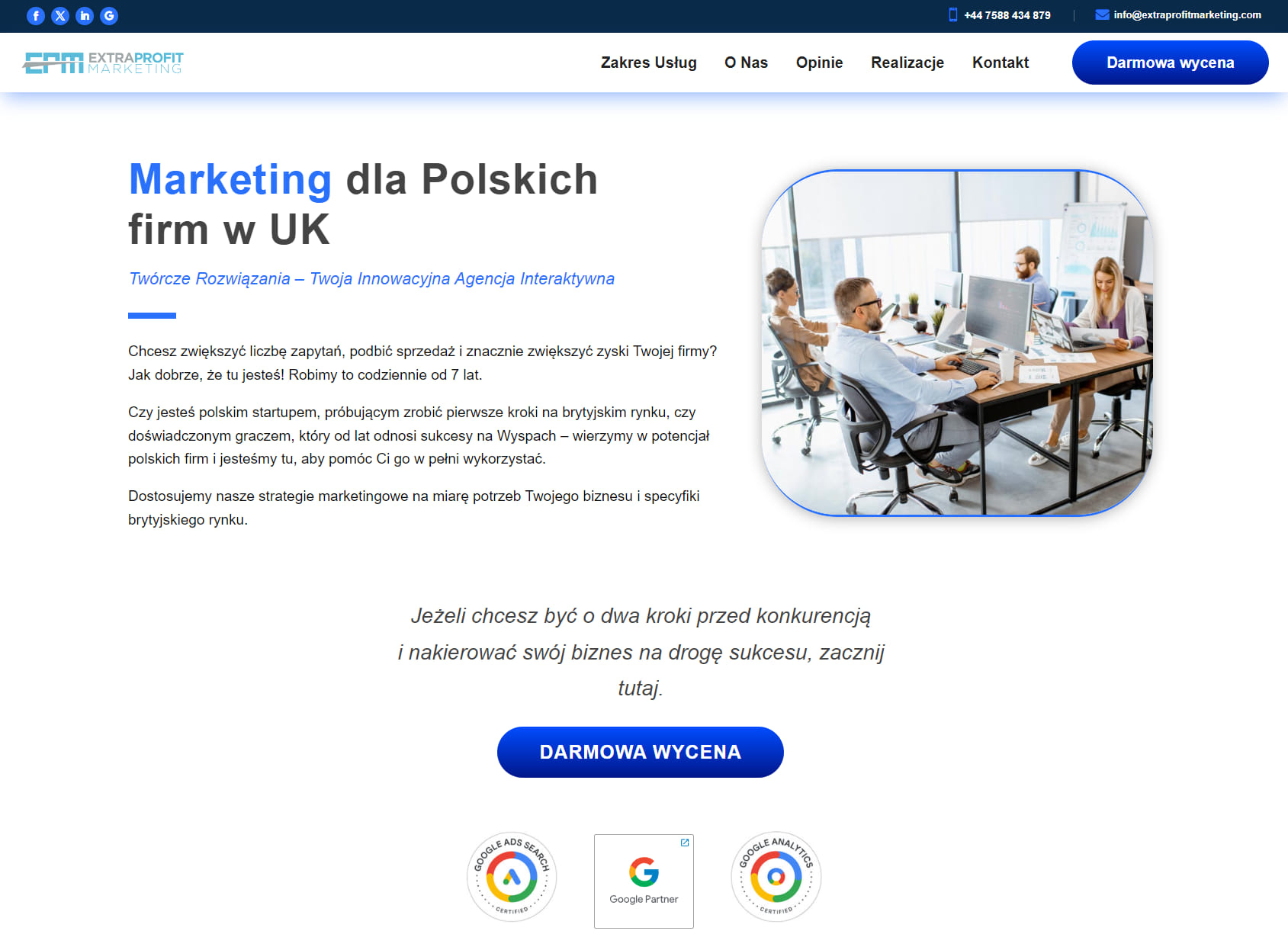 Extra Profit Marketing - Agencja Reklamowa, Marketing i Strony Internetowe dla Polskich firm w UK