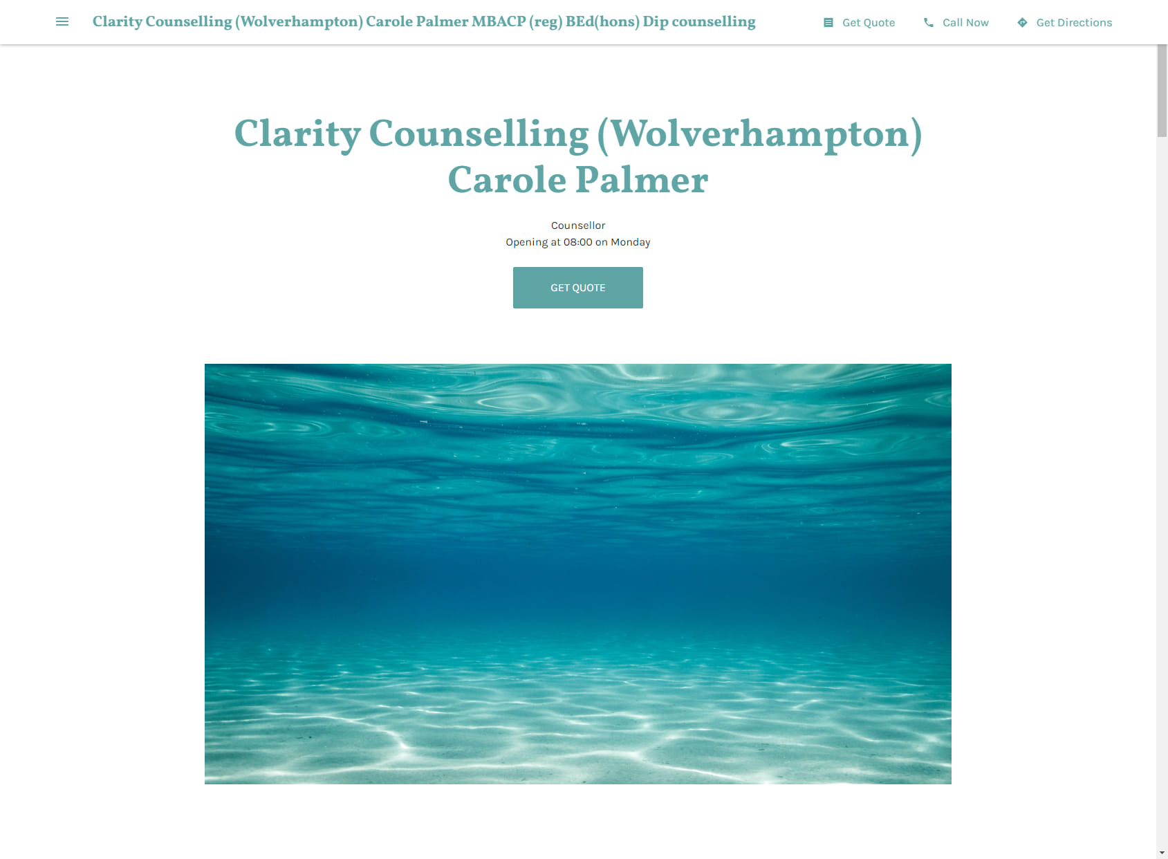 Clarity Counselling (Wolverhampton) Carole Palmer MBACP (reg) BEd(hons) Dip counselling
