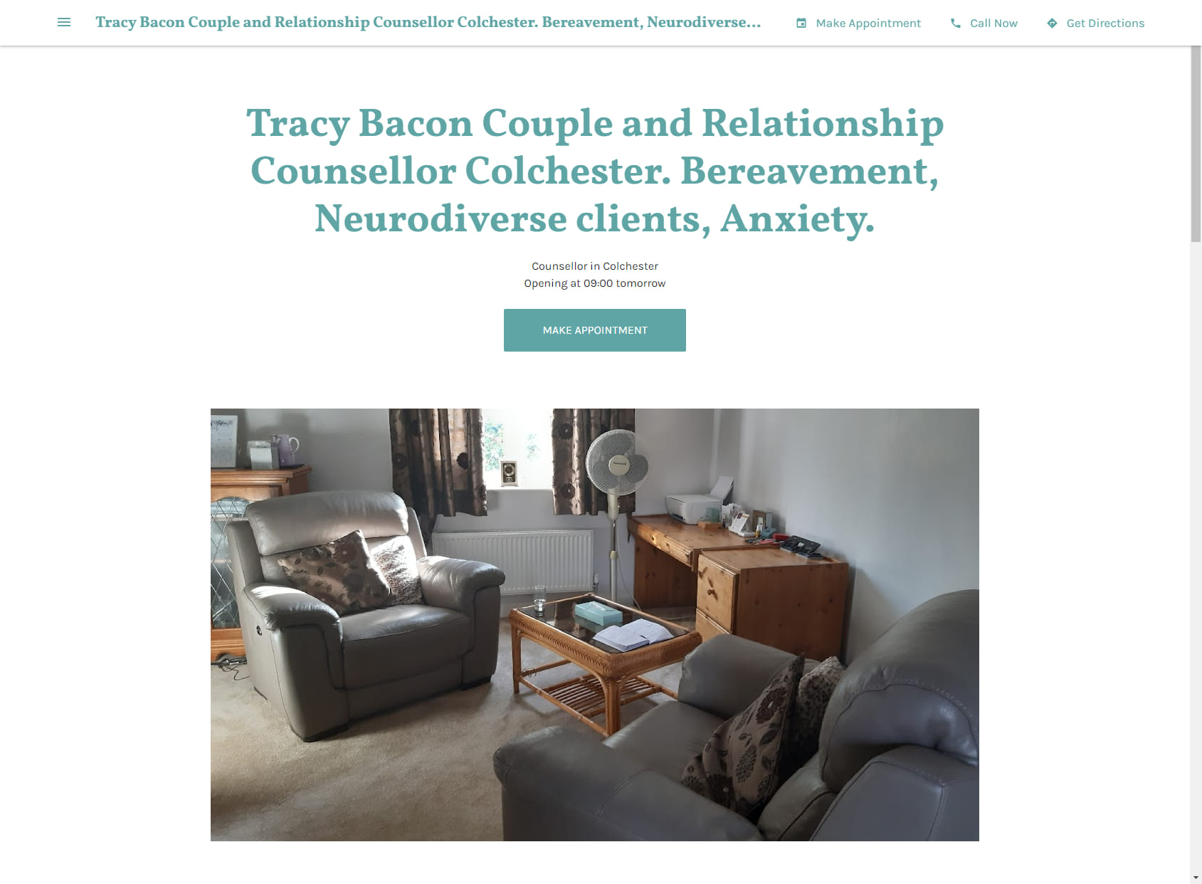 Tracy Bacon Couple and Relationship Counsellor Colchester. Bereavement, Neurodiverse clients, Anxiety.