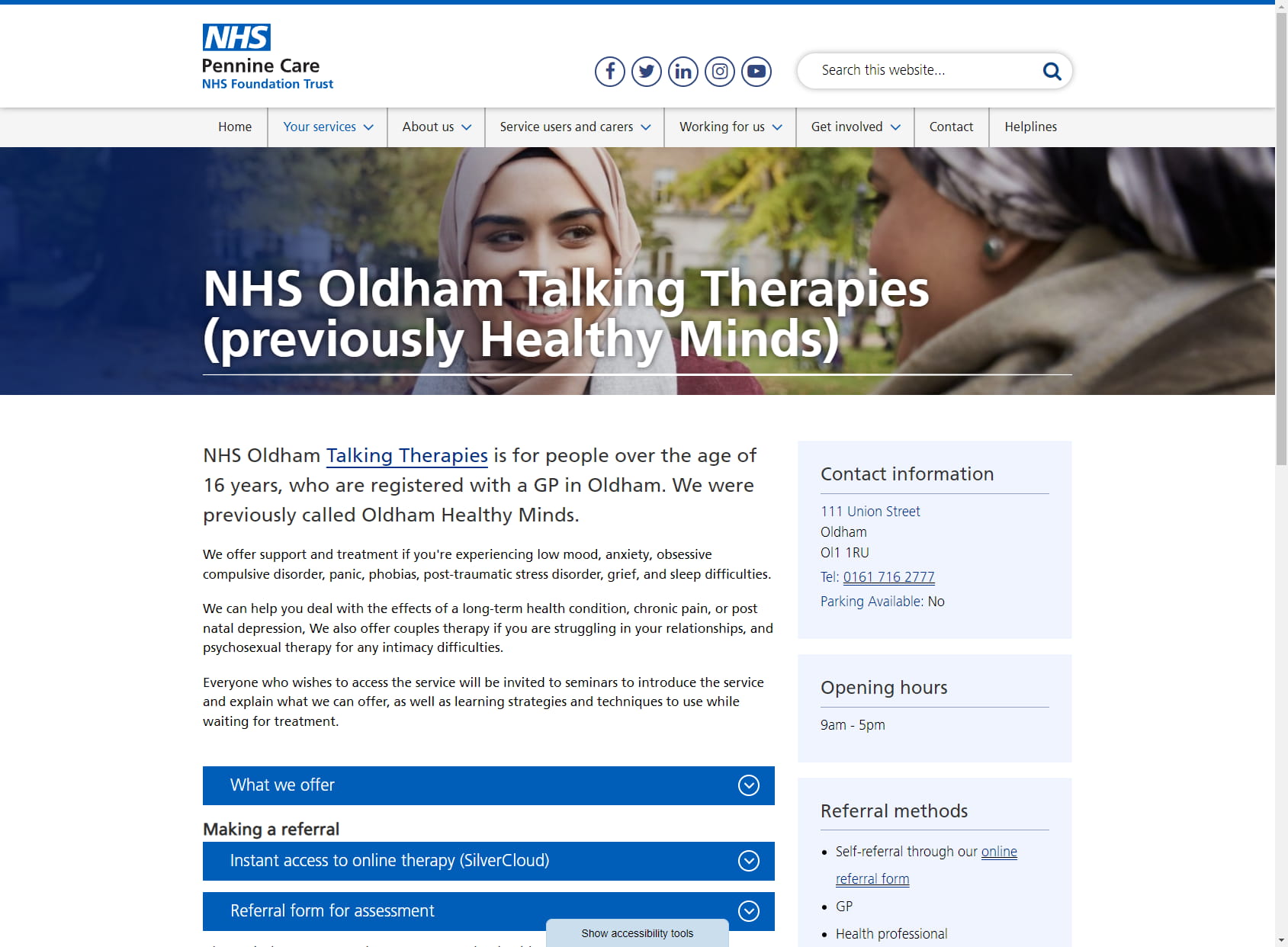 NHS Oldham Talking Therapies (formerly Oldham Healthy Minds)