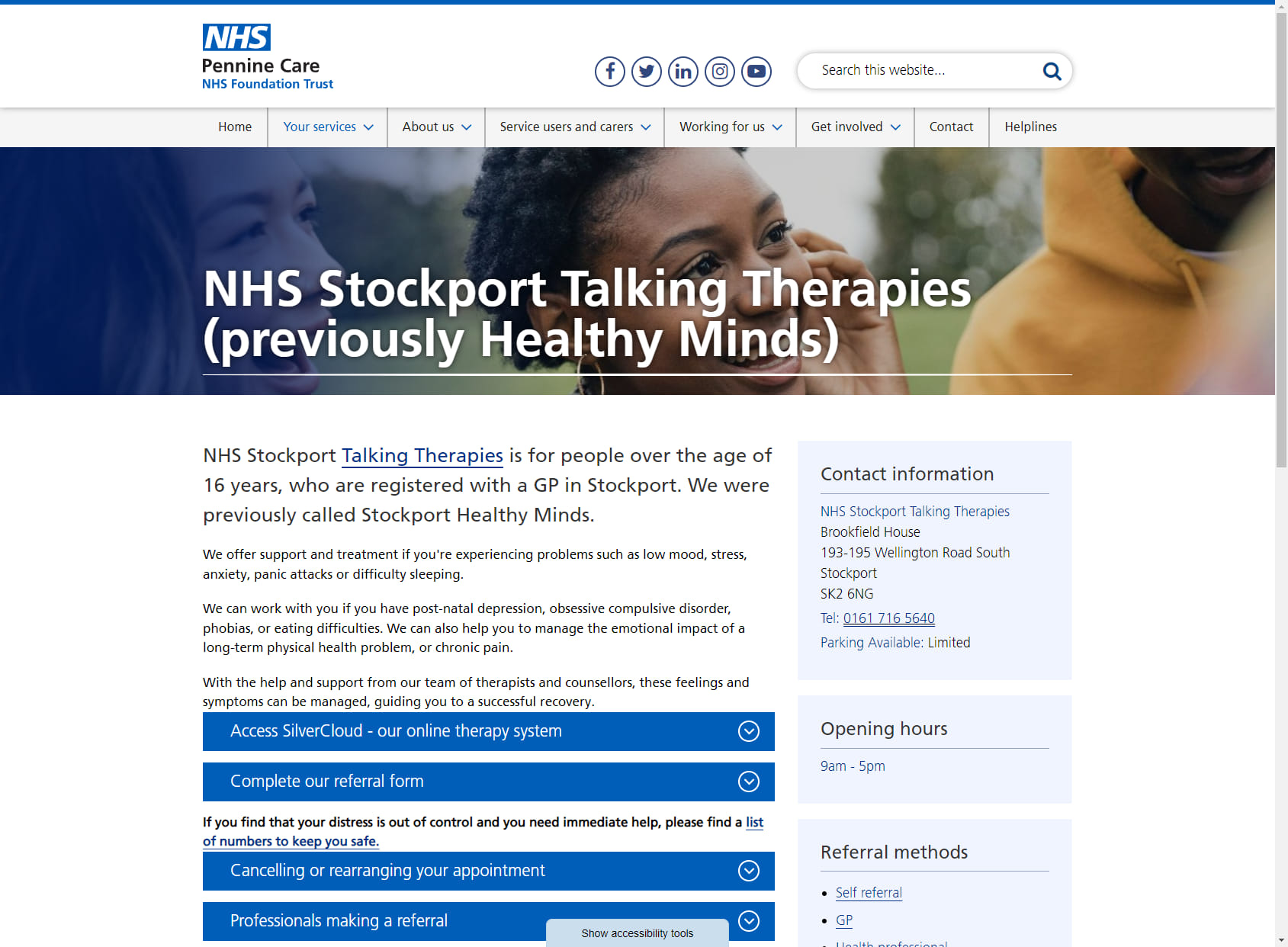 NHS Stockport Talking Therapies (formerly Stockport Healthy Minds)