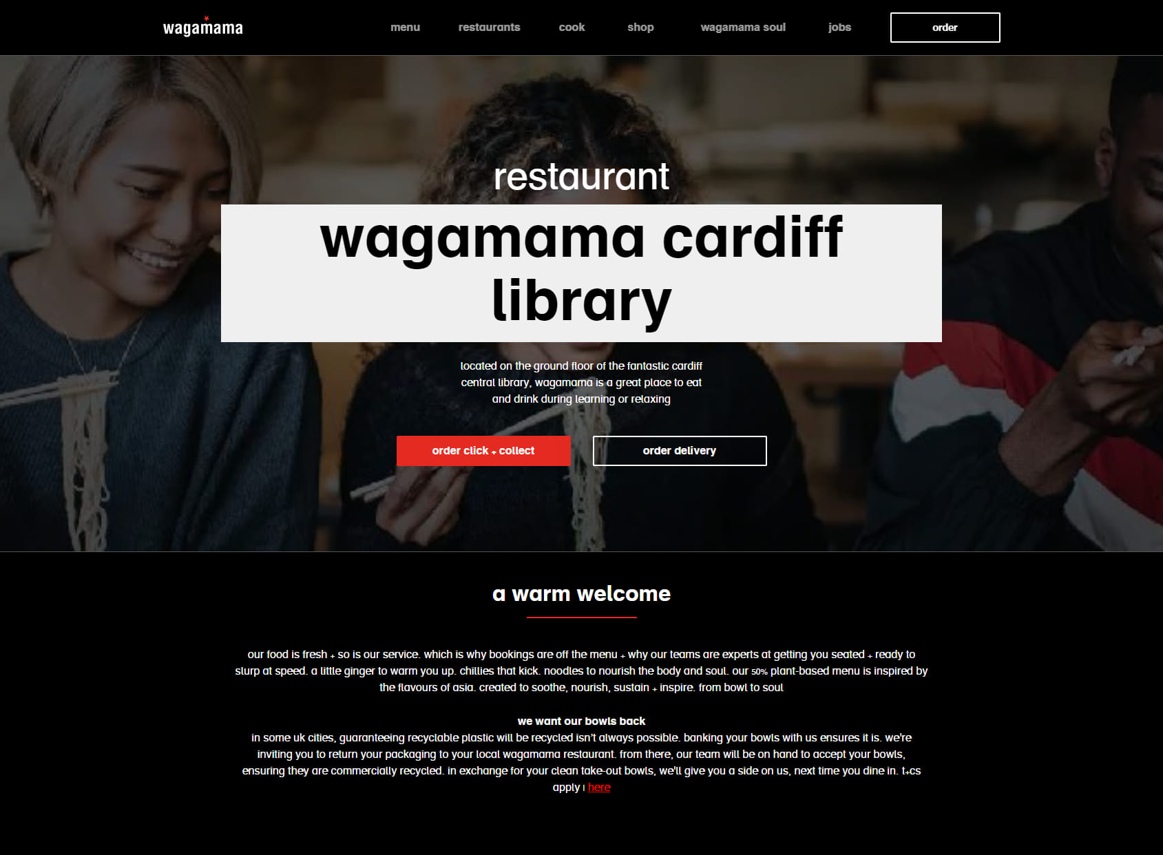 wagamama cardiff library