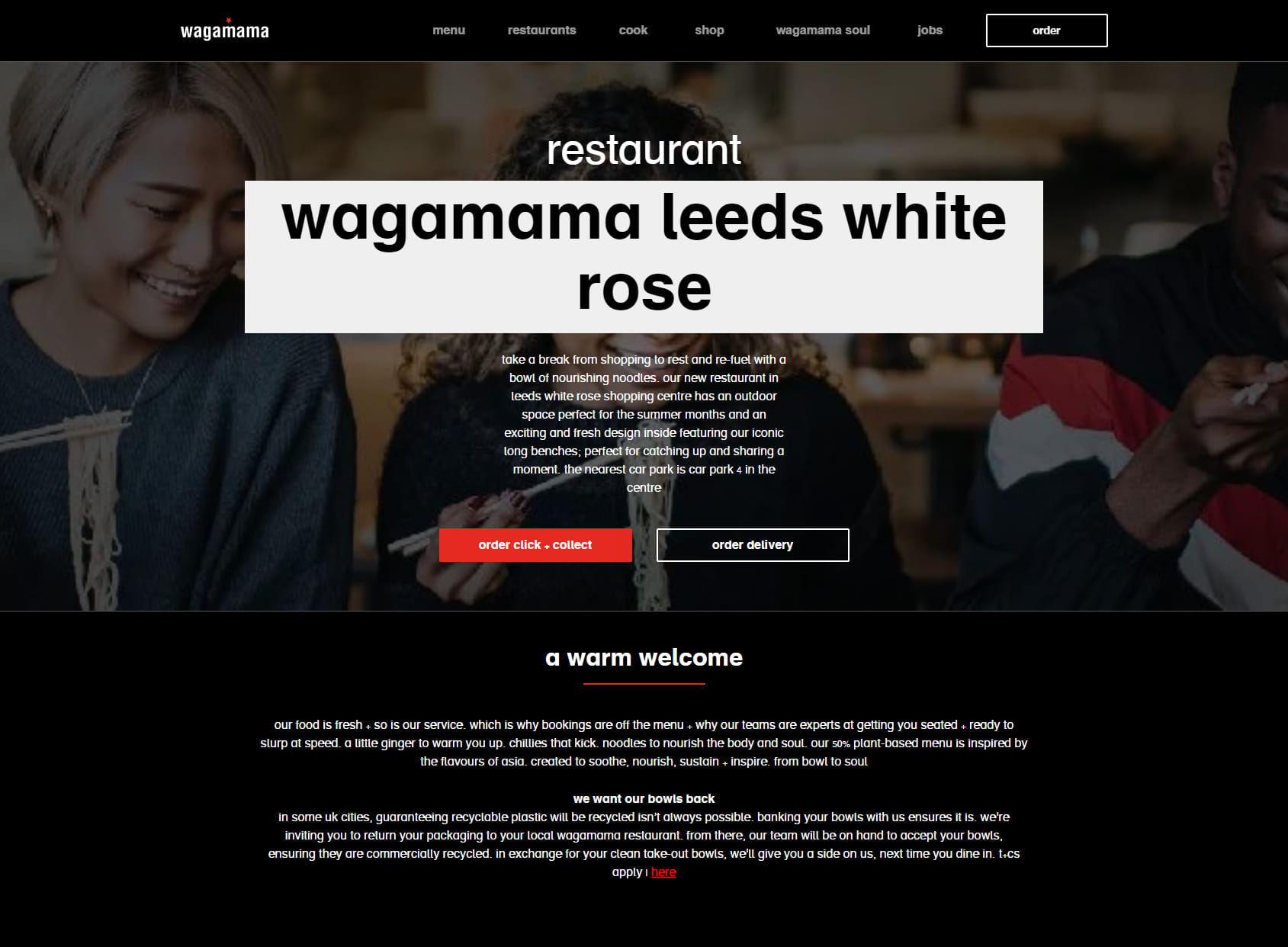 wagamama leeds white rose