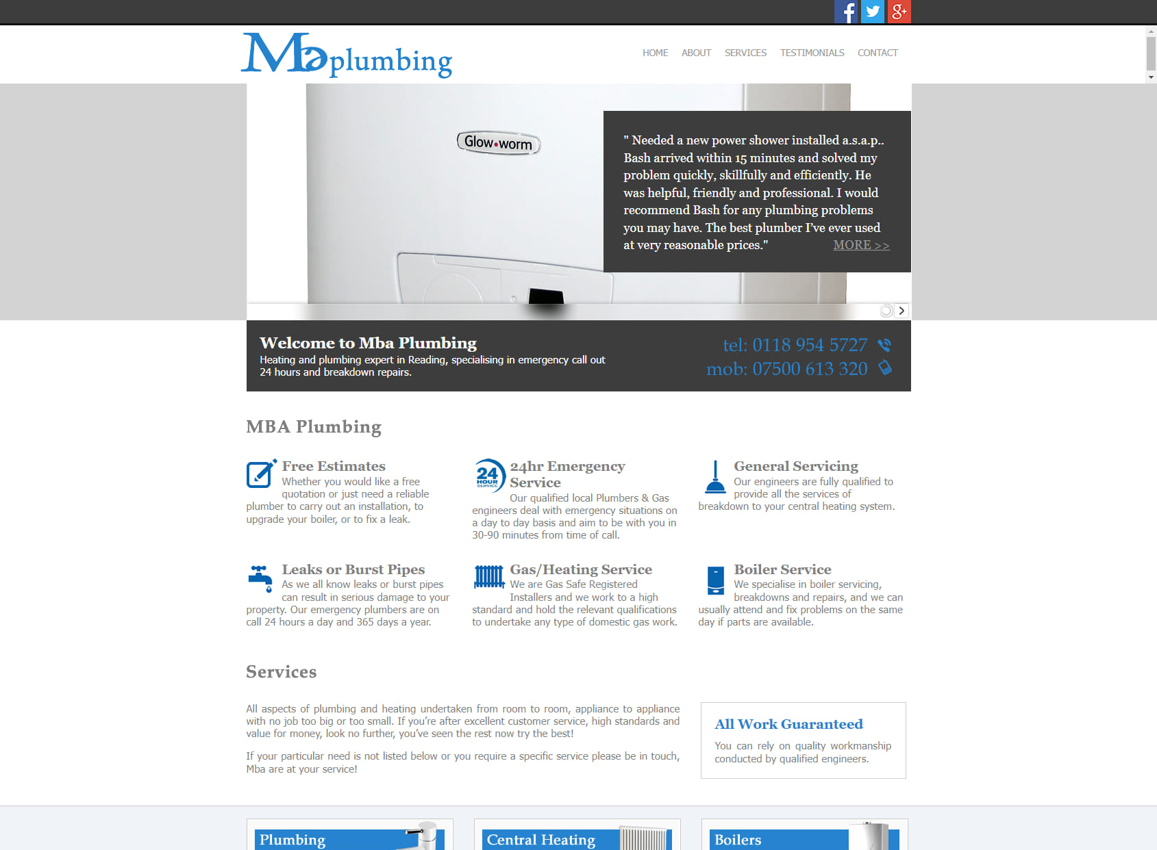 MBA Plumbing and Gas services