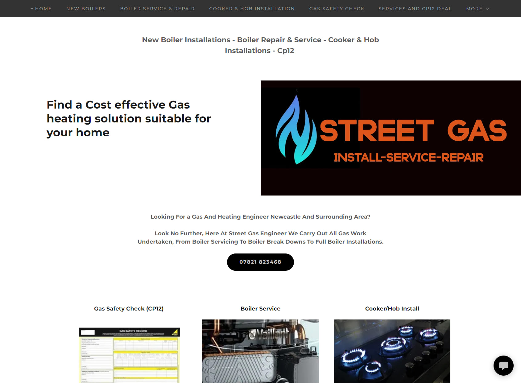 Street Gas - New Boiler Installation, Services & Repair, Cooker, Range, Hob, Thermostat install, Gas safety check Cp12.