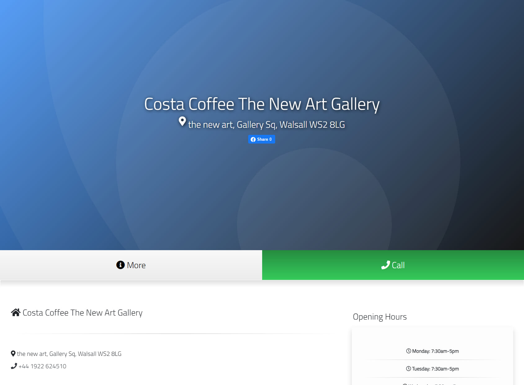 Costa Coffee The New Art Gallery