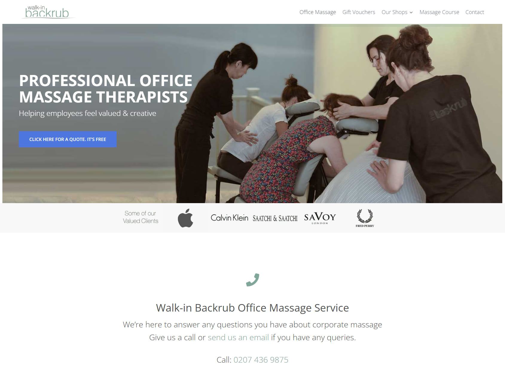 Walk-in Backrub Office Massage