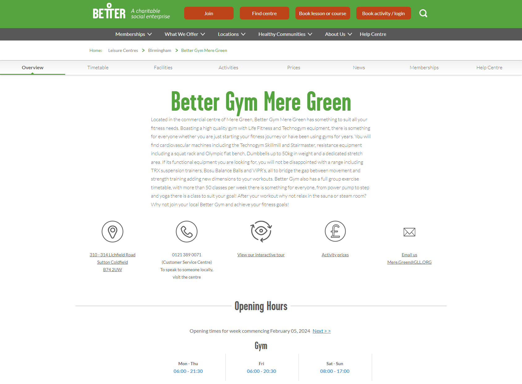 Better Gym Mere Green