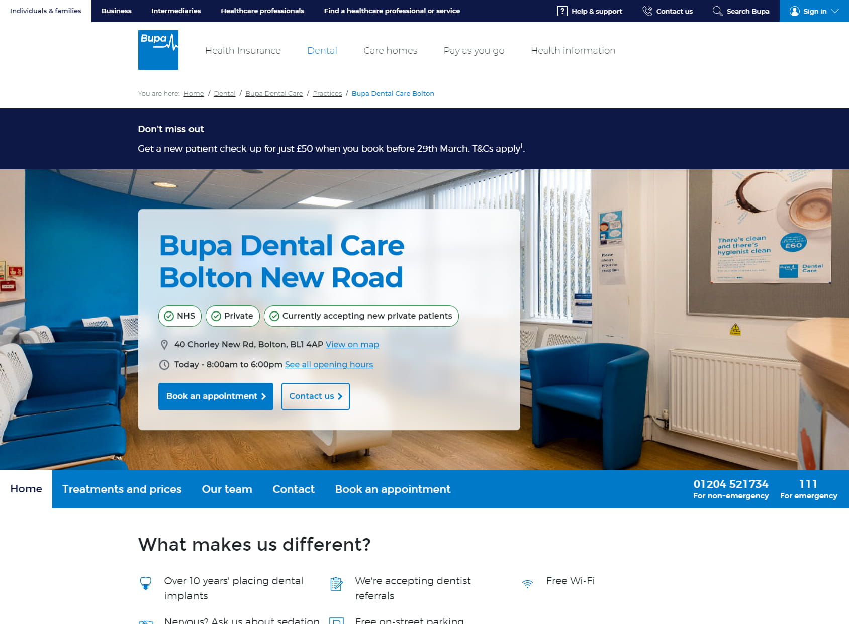 Bupa Dental Care Bolton New Road
