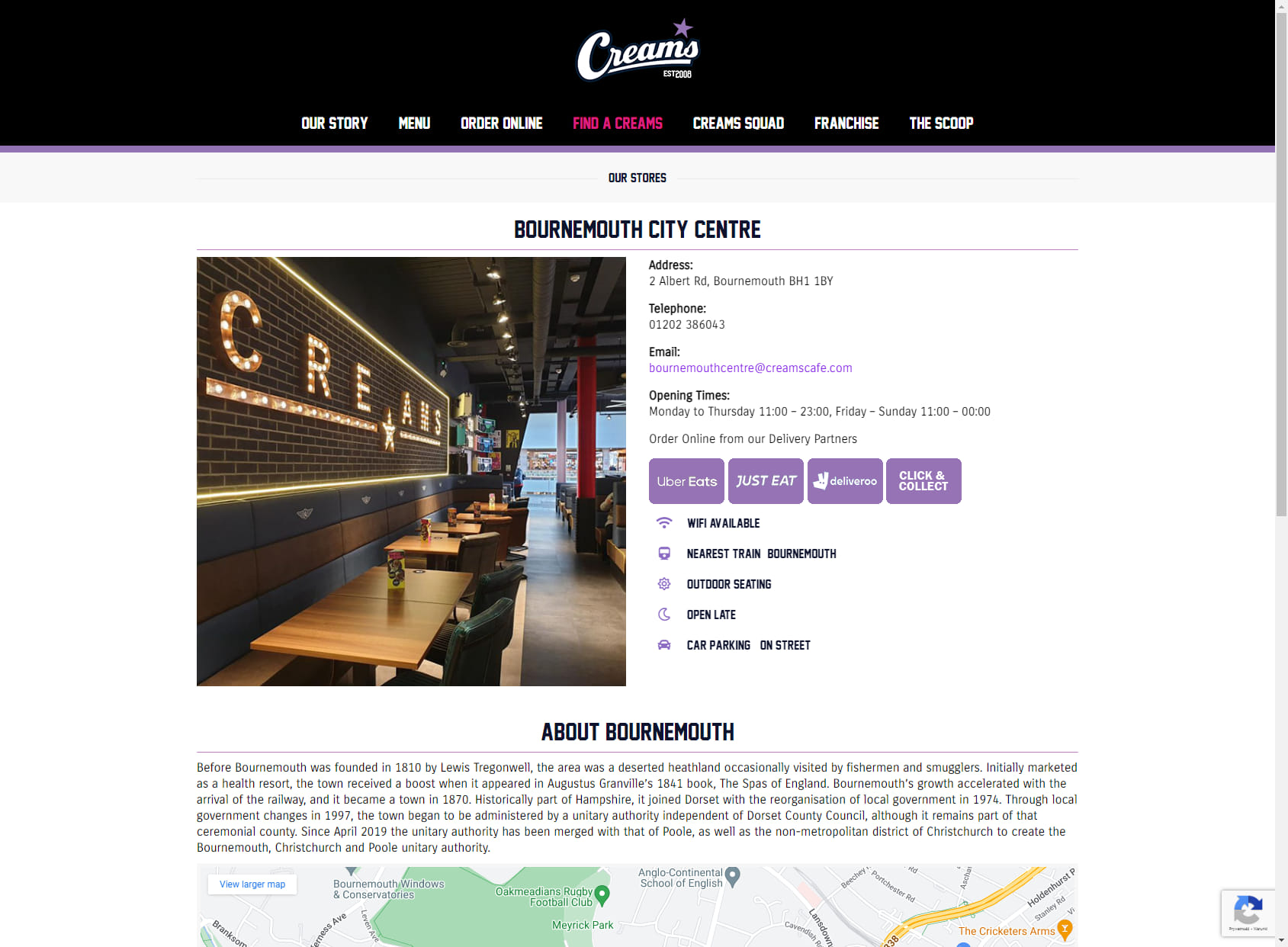 Creams Cafe Bournemouth City Centre