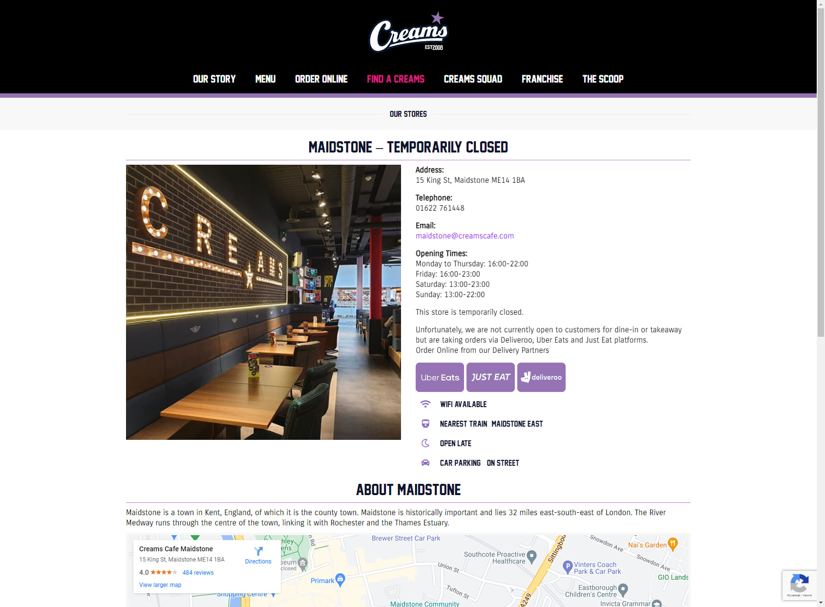 Creams Cafe Maidstone