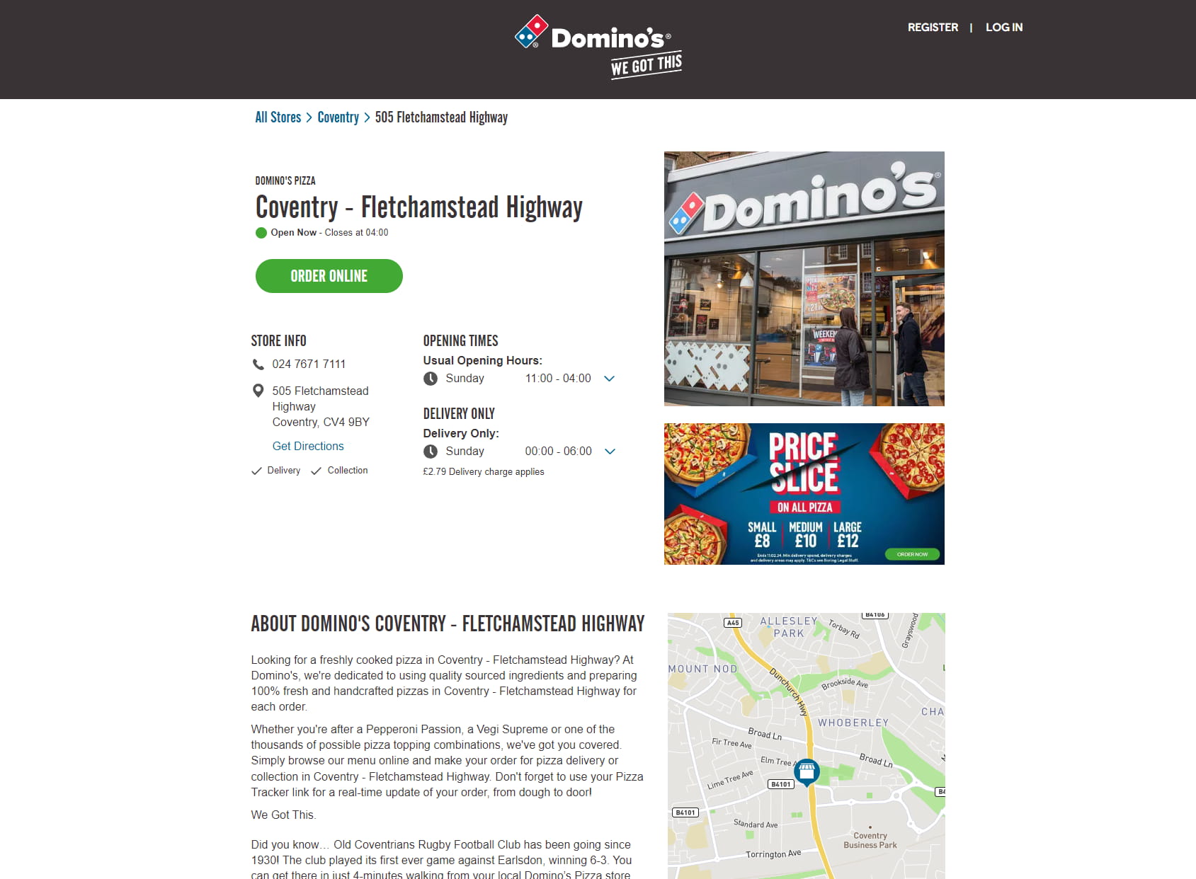 Domino's Pizza - Coventry - Fletchamstead Highway