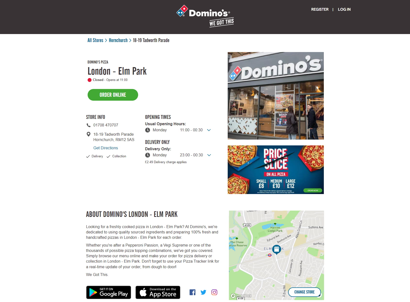 Domino's Pizza - London - Elm Park