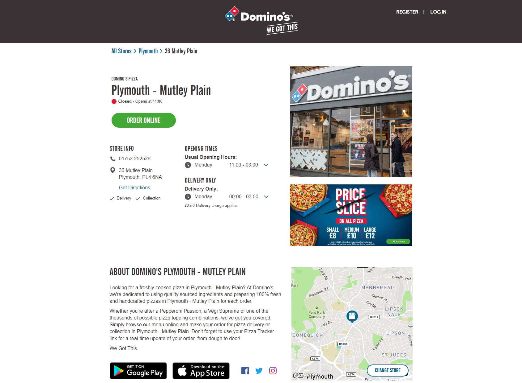 Domino's Pizza - Plymouth - Mutley Plain