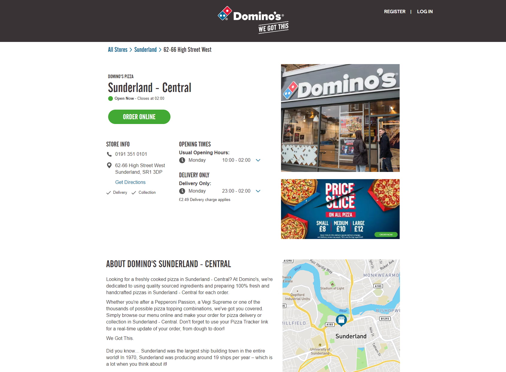 Domino's Pizza - Sunderland - Central