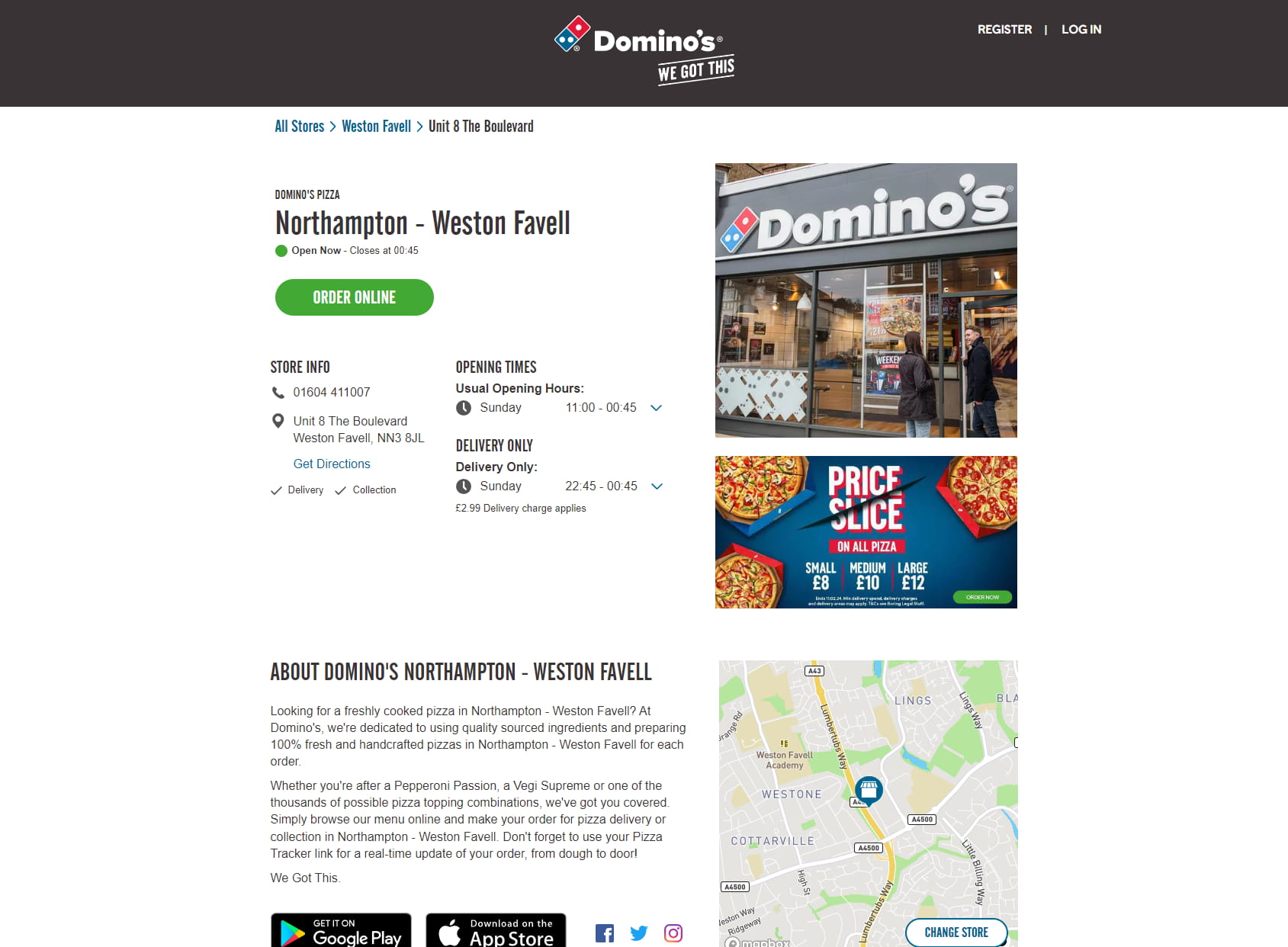 Domino's Pizza - Northampton - Weston Favell