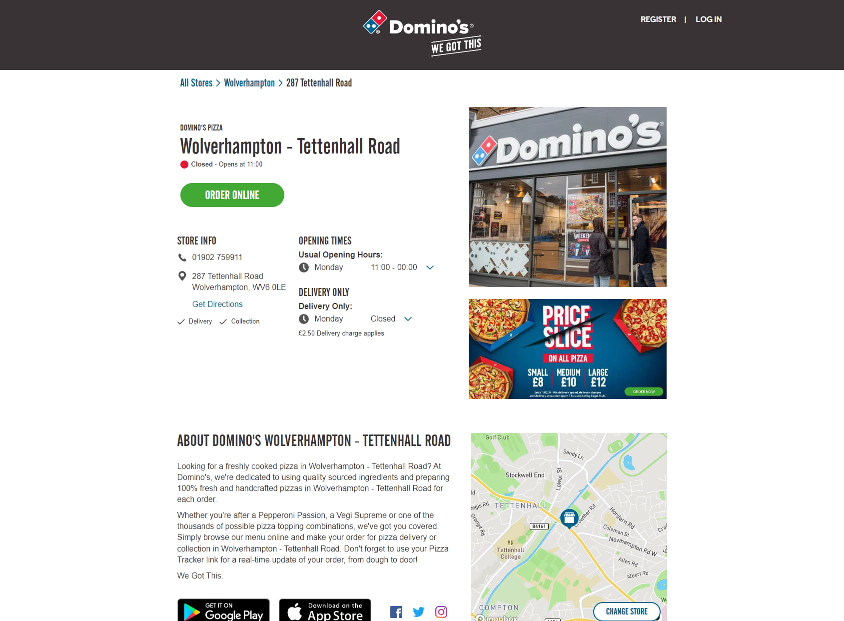 Domino's Pizza - Wolverhampton - Tettenhall Road