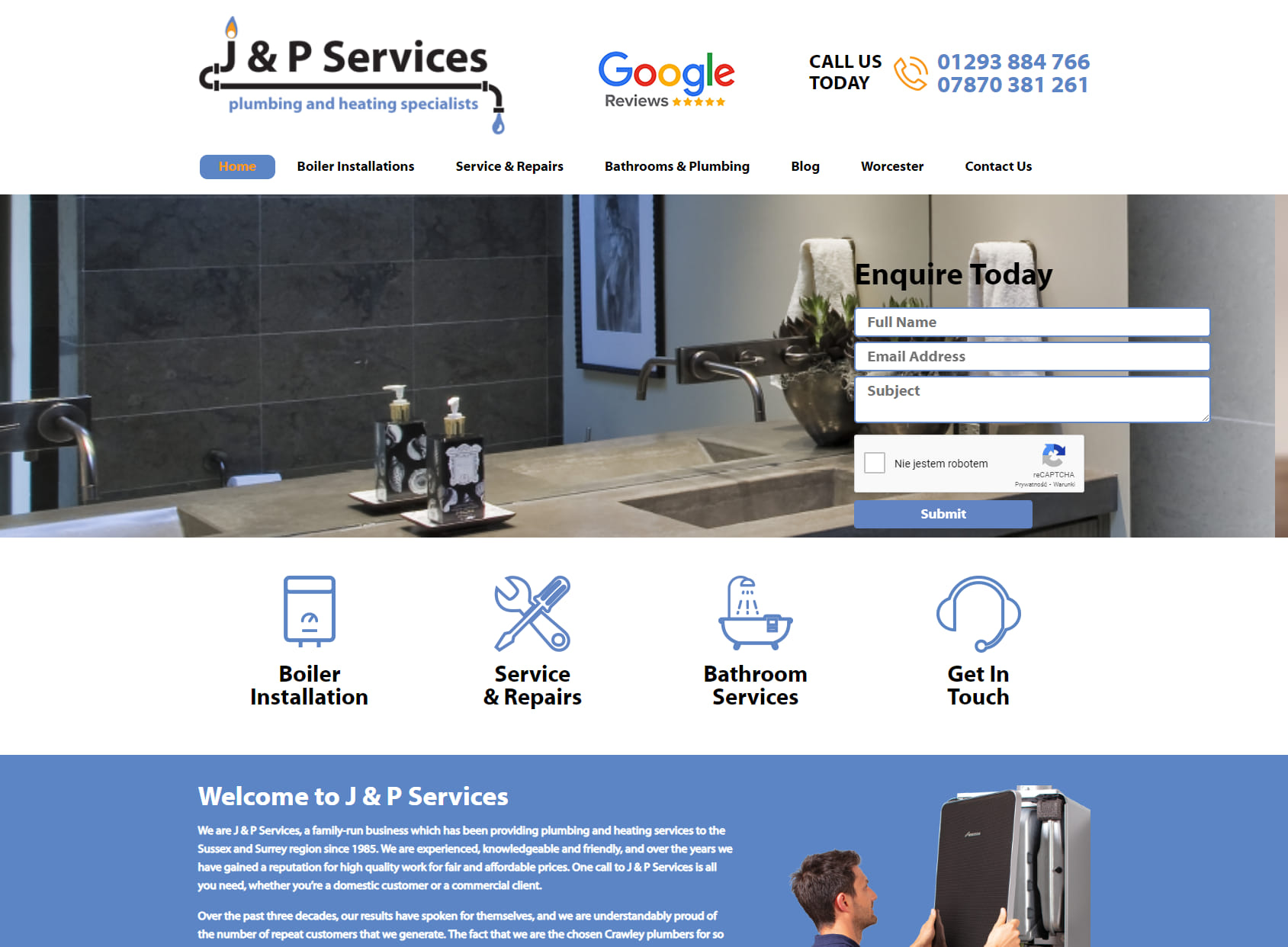 J&P Services, plumbing and heating