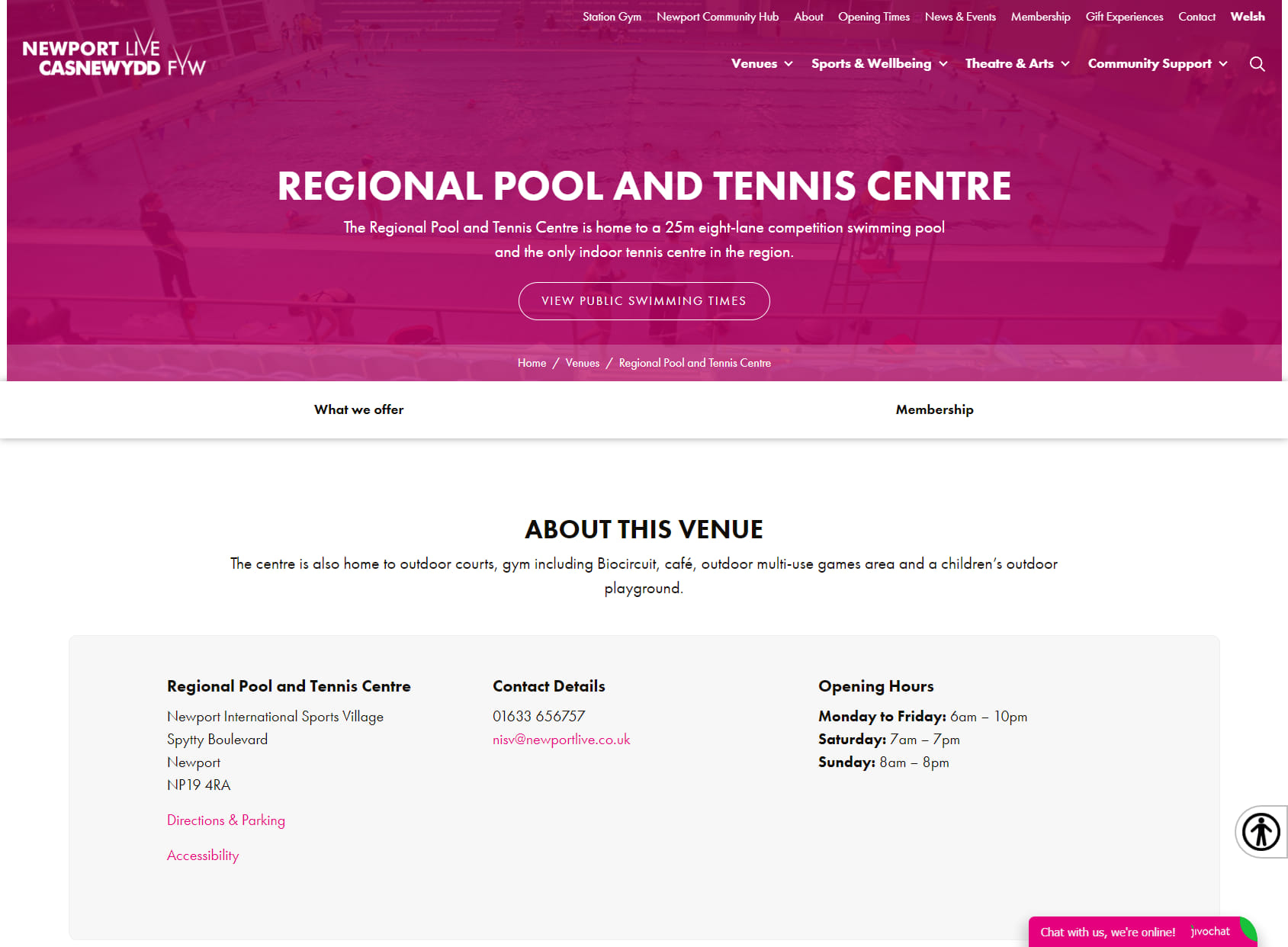 Newport International Sports Village Pool and Tennis