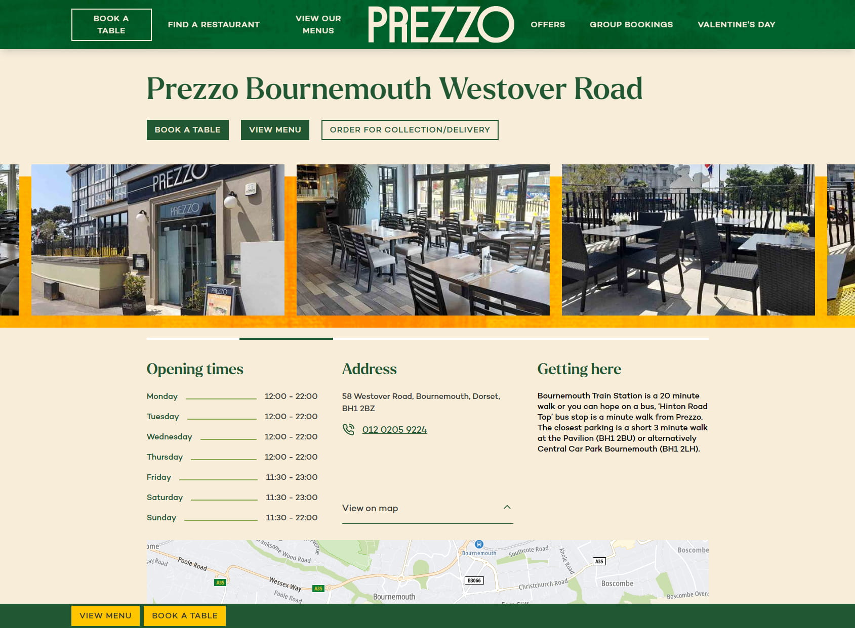 Prezzo Italian Restaurant Bournemouth Westover Road