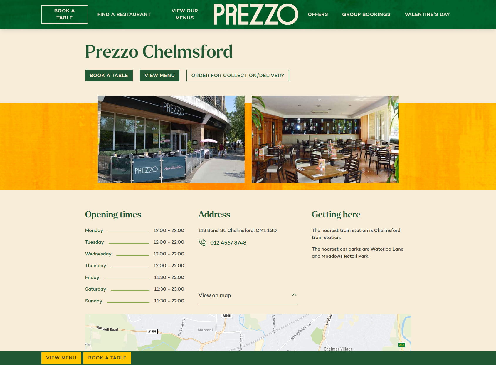 Prezzo Italian Restaurant Chelmsford
