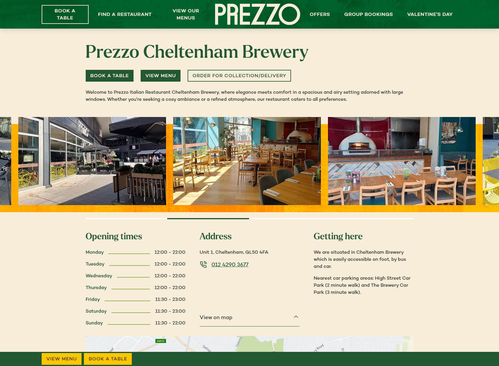 Prezzo Italian Restaurant Cheltenham Brewery