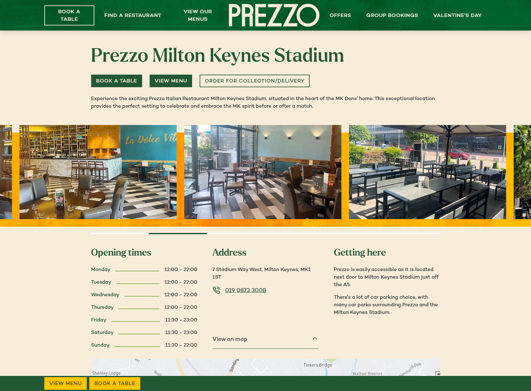 Prezzo Italian Restaurant Milton Keynes Stadium
