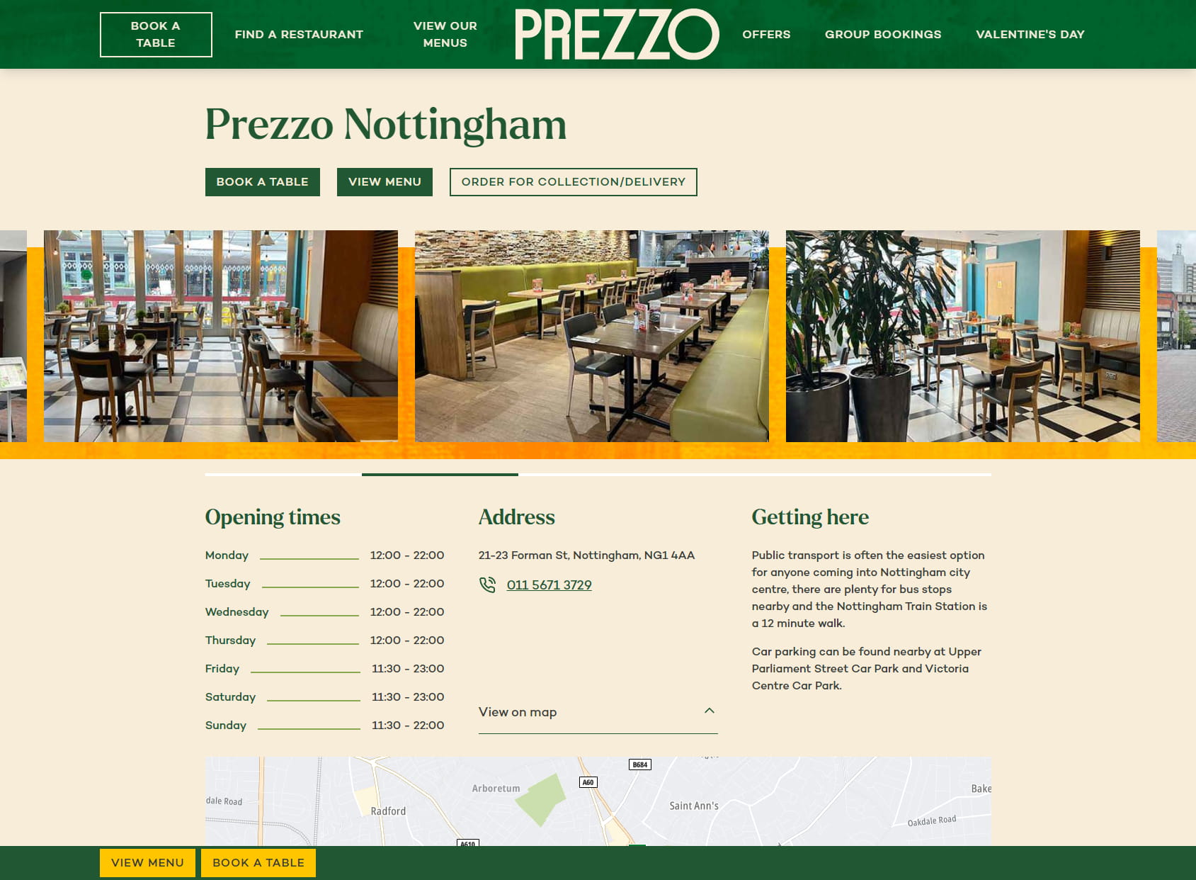 Prezzo Italian Restaurant Nottingham