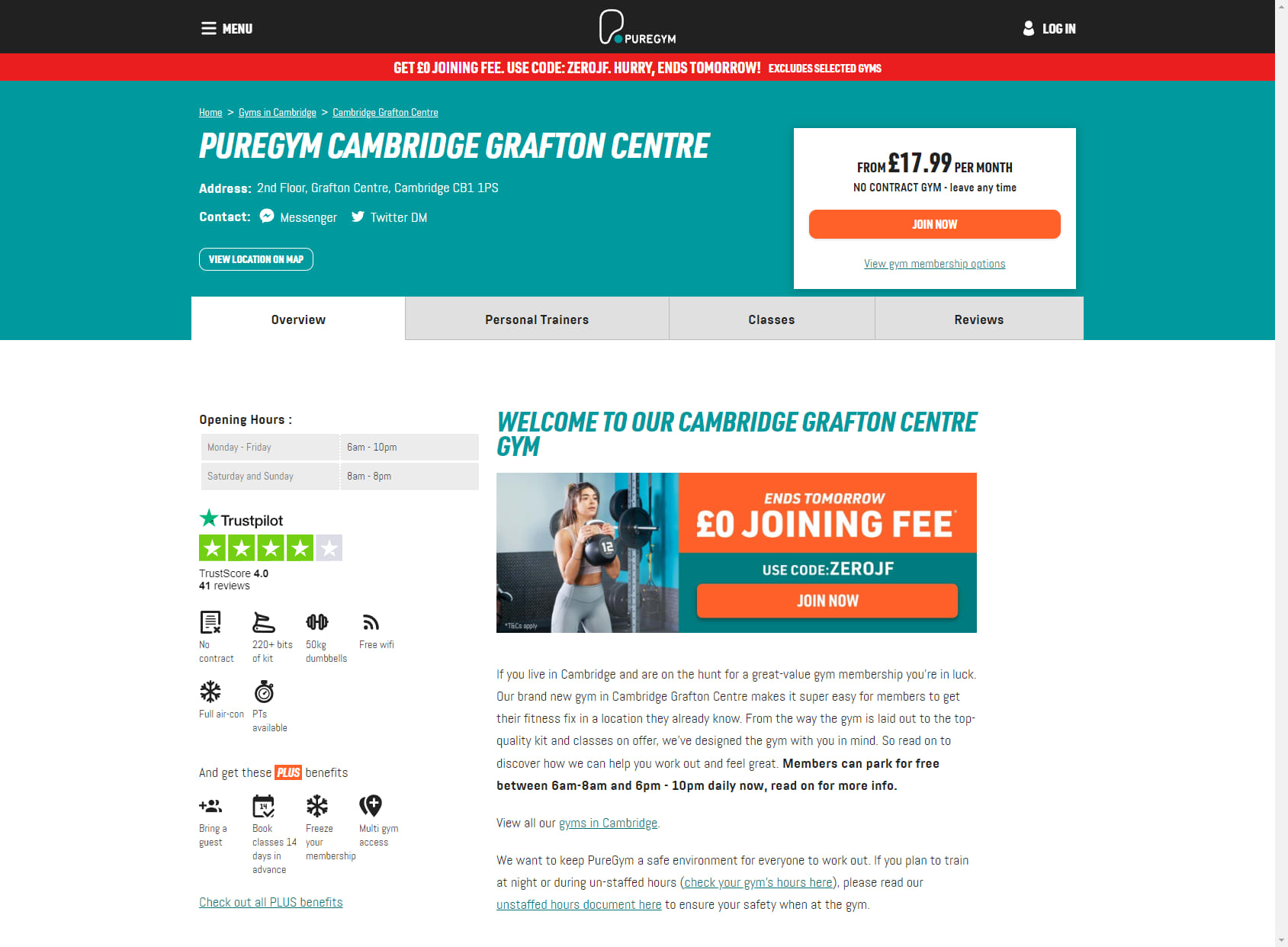 PureGym Cambridge Grafton Centre