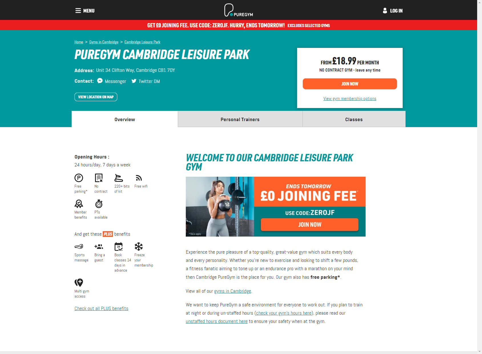 PureGym Cambridge Leisure Park