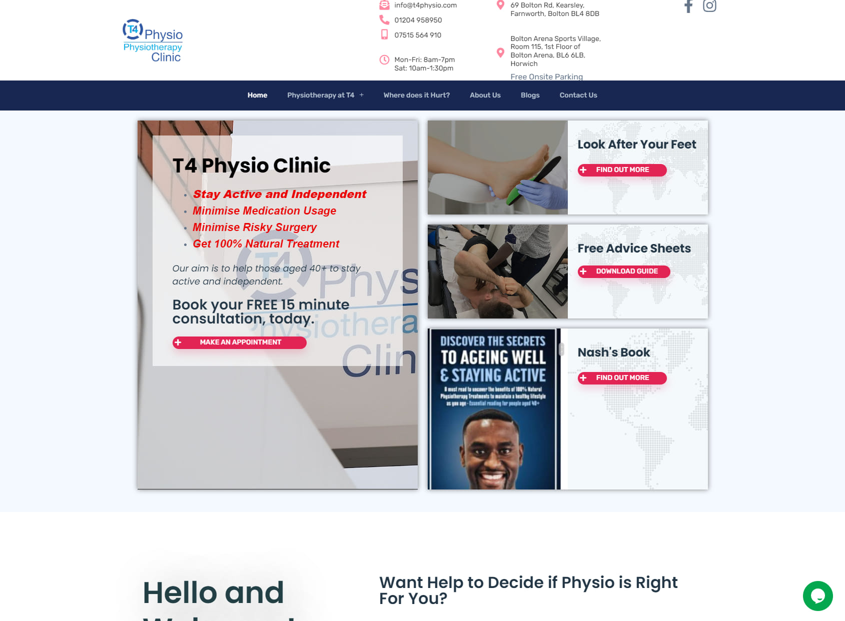 T4 Physio Clinic Bolton physio | Back pain | Knee pain