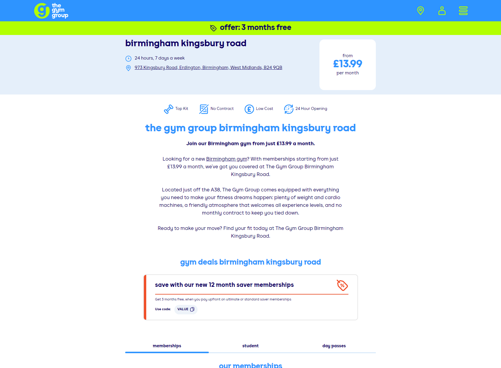 The Gym Group Birmingham Kingsbury Road