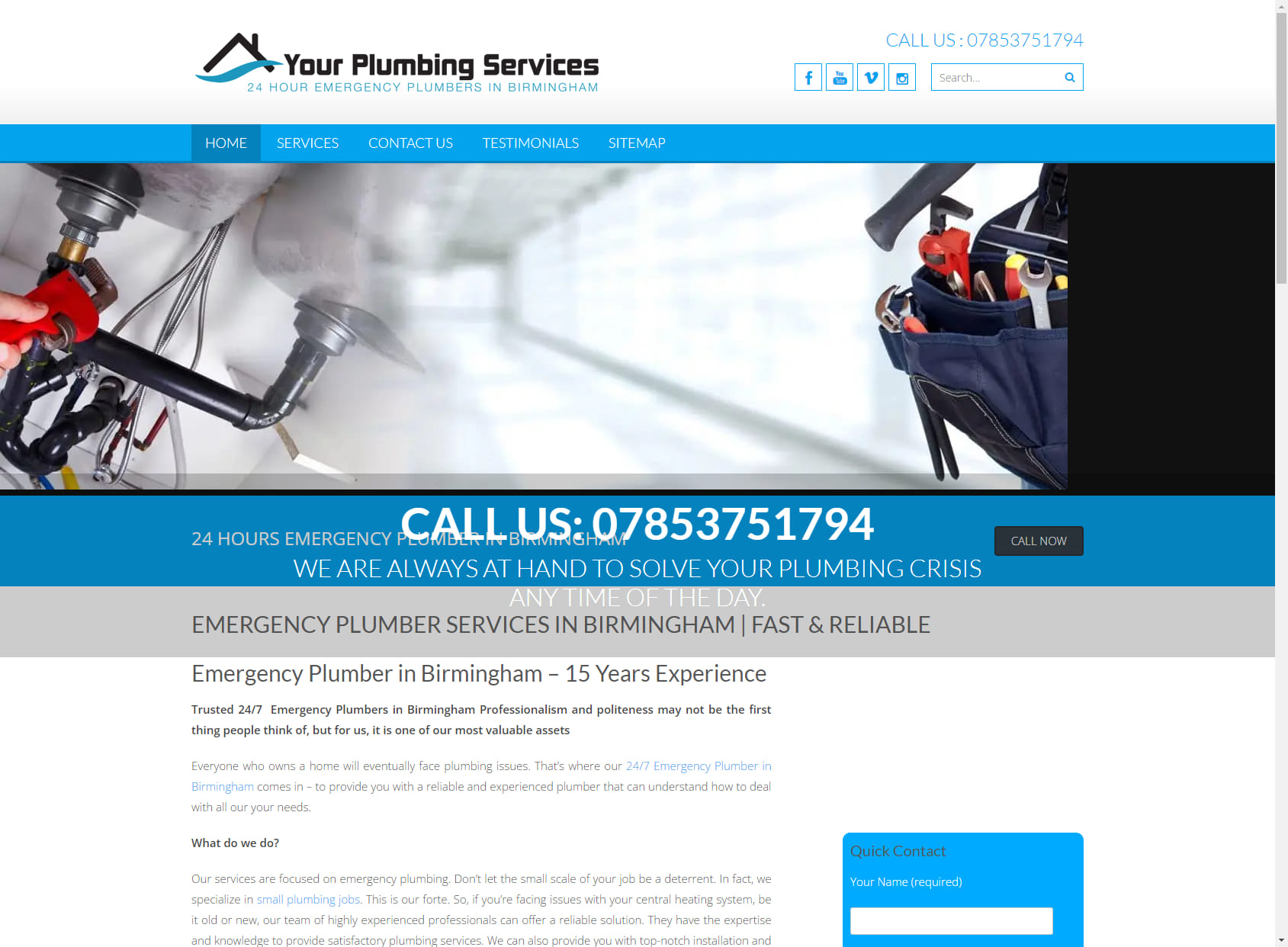 Your plumbing services