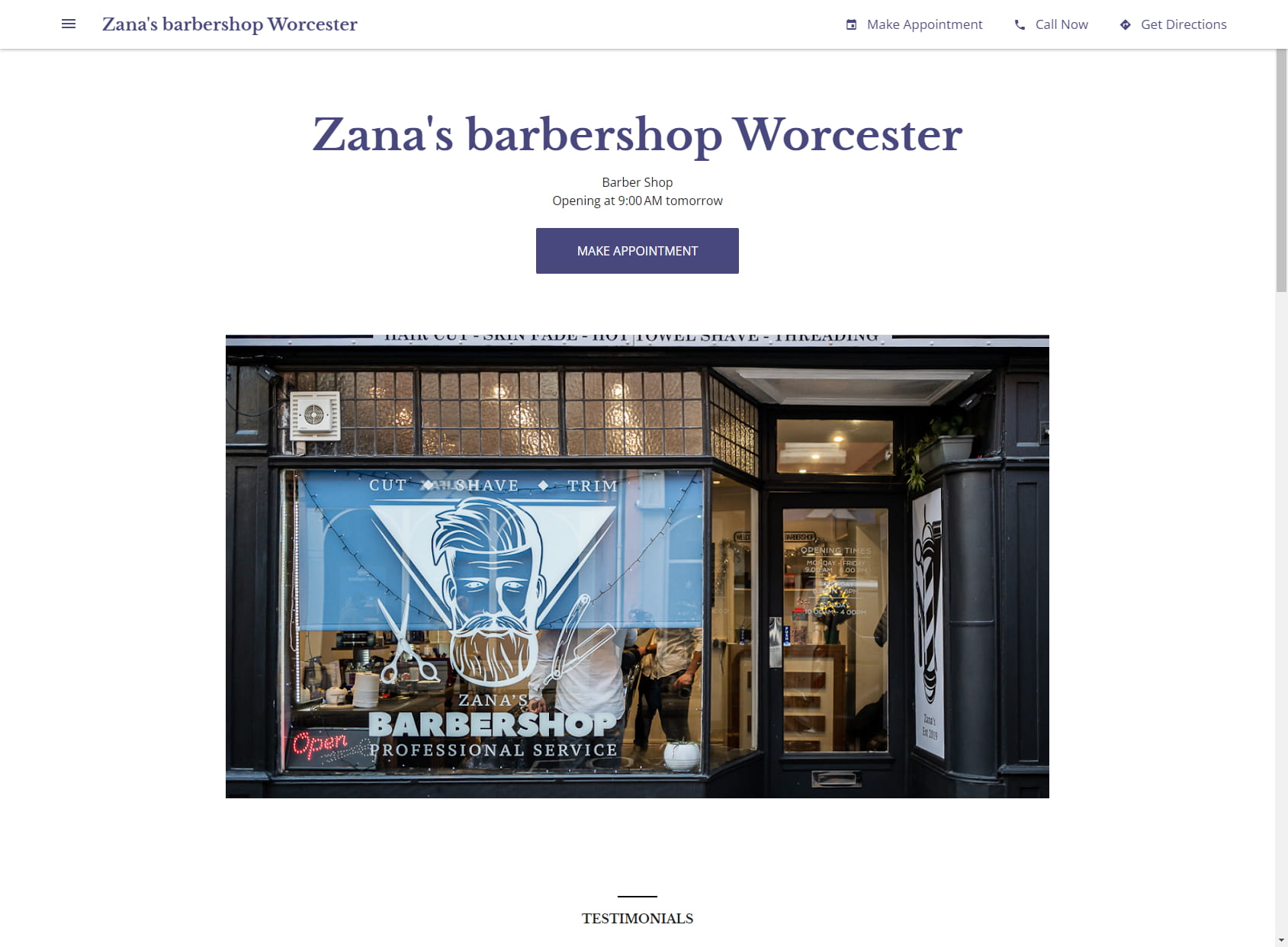 Zana's barbershop Worcester